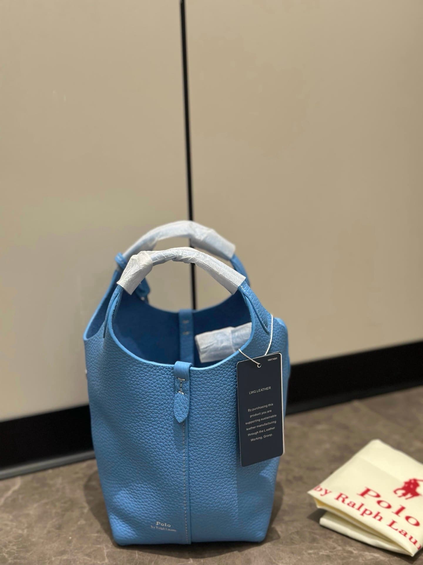 Rep Bag Ralph Lauren Bucket Tote Bag – sky blue image 5