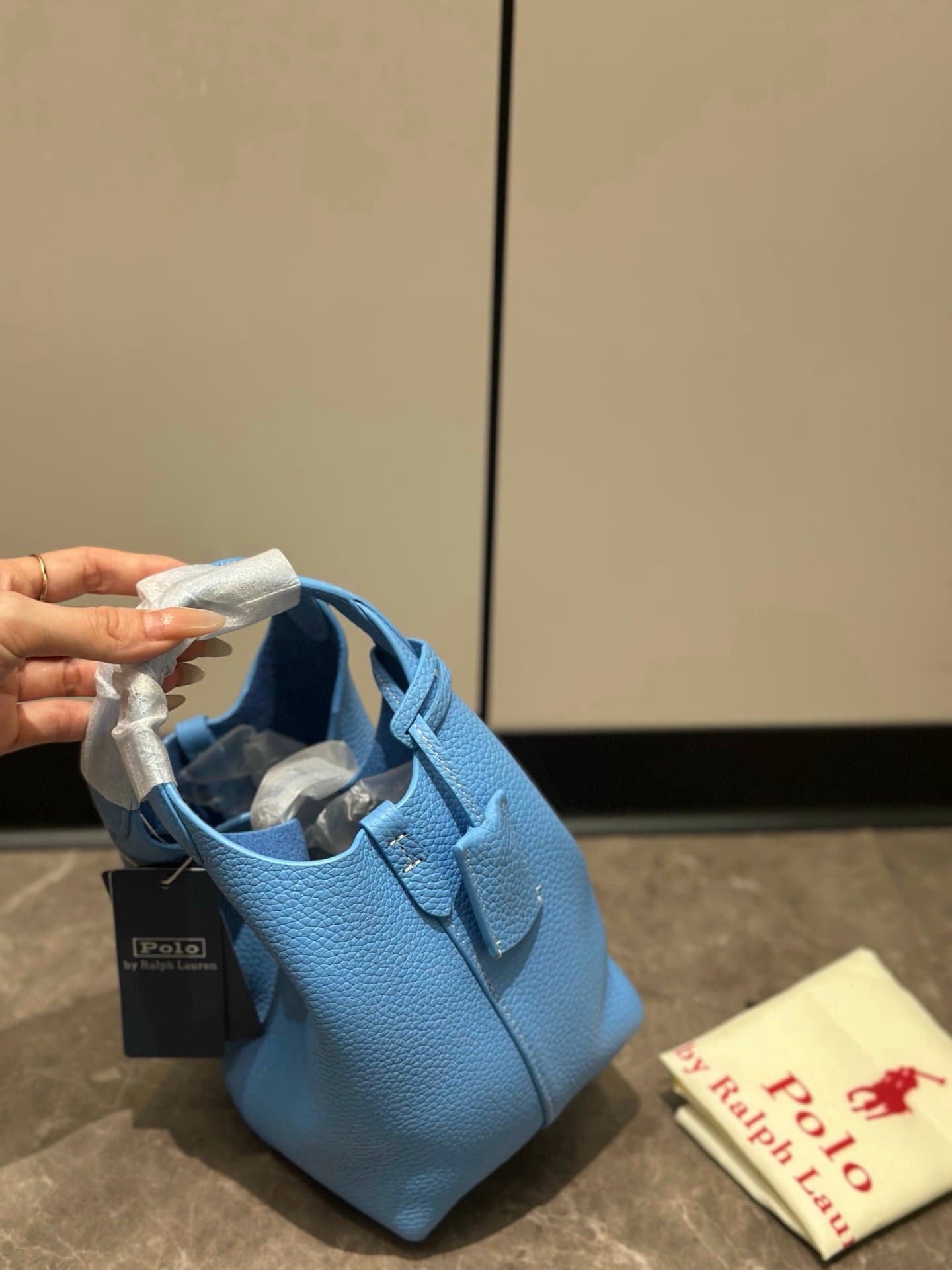 Rep Bag Ralph Lauren Bucket Tote Bag – sky blue image 9