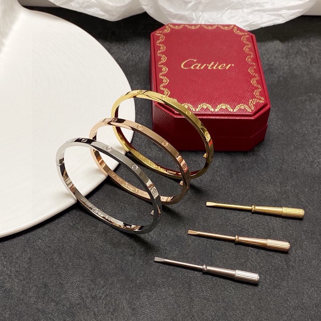 Rep Cartier-Inspired Narrow Love Bangle with Screwdriver