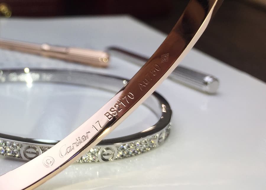Repo Cartier-Inspired Narrow Love Bangle with Diamonds image 4