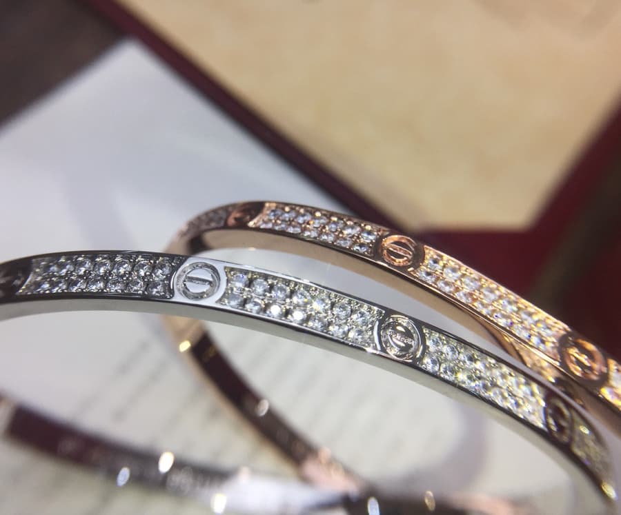Repo Cartier-Inspired Narrow Love Bangle with Diamonds image 7