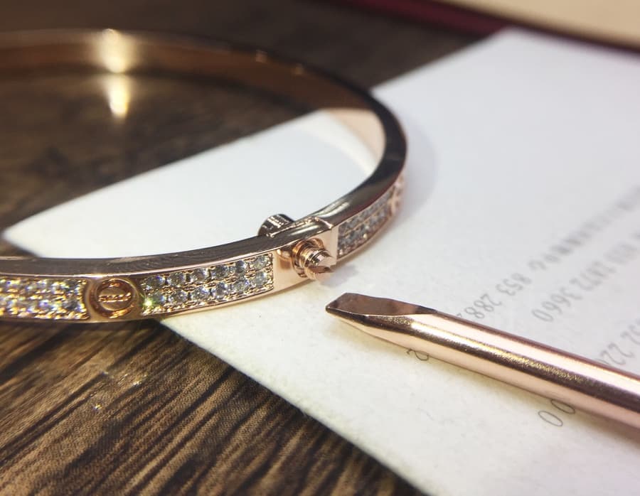 Repo Cartier-Inspired Narrow Love Bangle with Diamonds image 6