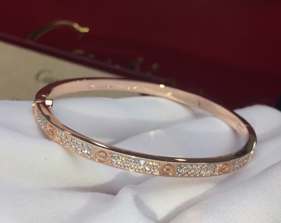 Repo Cartier-Inspired Narrow Love Bangle with Diamonds image 8