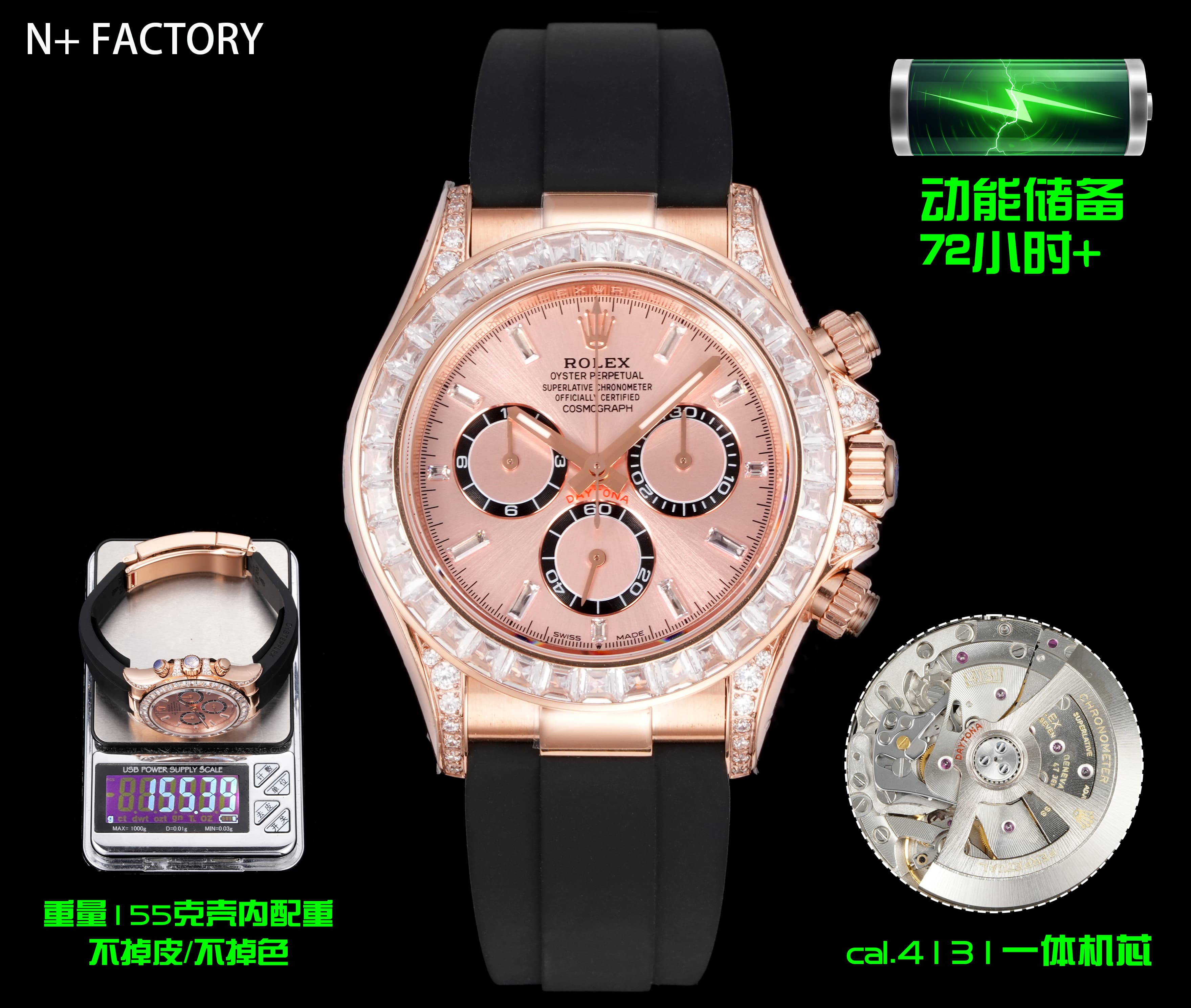YupooPA Rolex Daytona V2 155g Weighted Edition Watch dupe