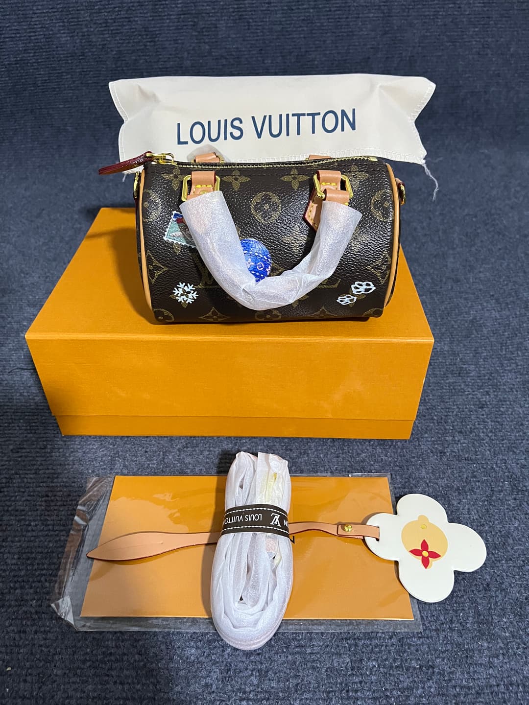 Top quanlity LOUIS VUITTON Nano Speedy Brown Monogram Rep LV Bag image 1