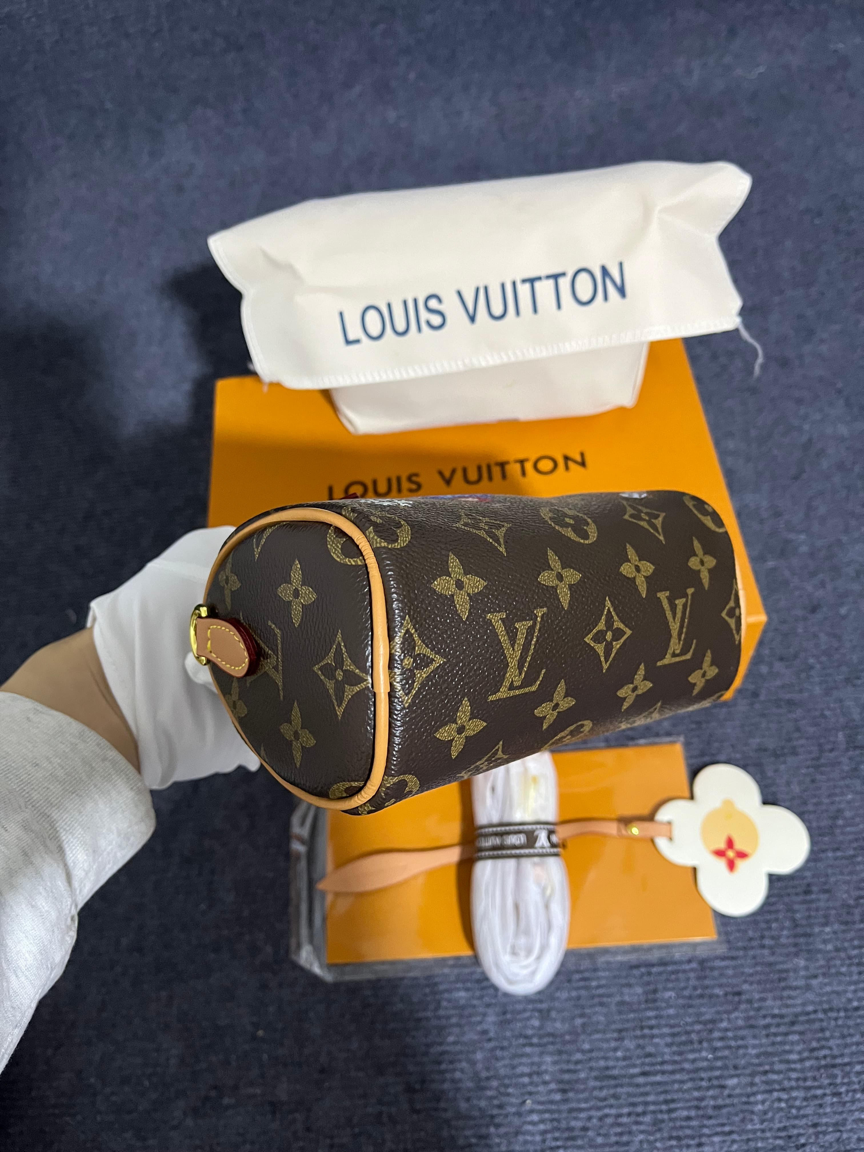 Top quanlity LOUIS VUITTON Nano Speedy Brown Monogram Rep LV Bag image 3