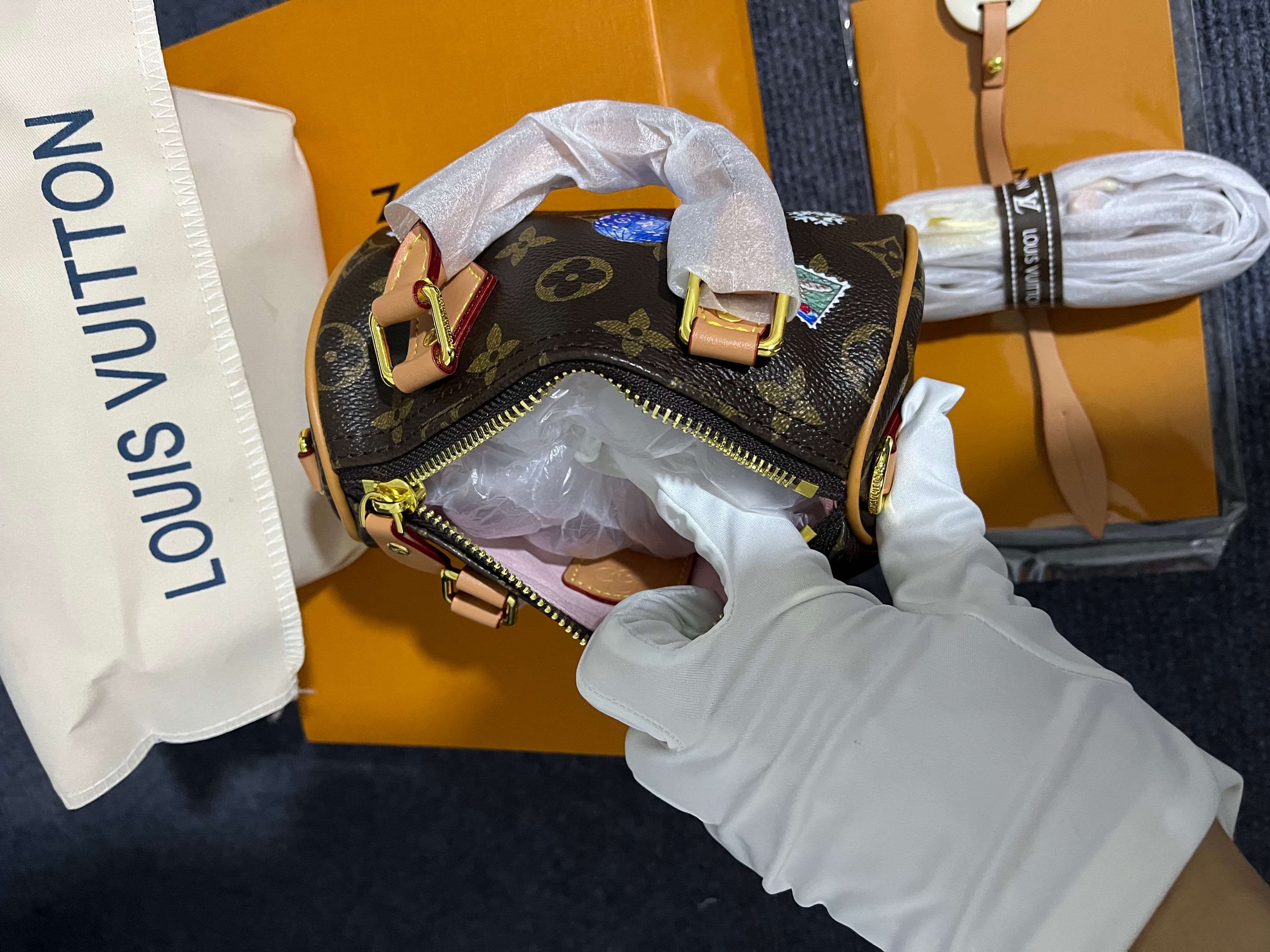 Top quanlity LOUIS VUITTON Nano Speedy Brown Monogram Rep LV Bag image 4