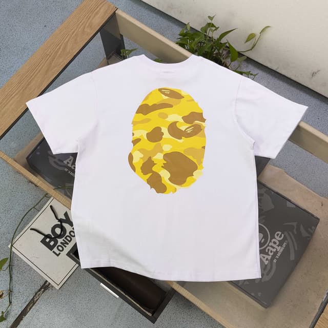 YupooPA Bape Yellow Camo T-Shirt REPS Clothing Black White | Yupoo image 2