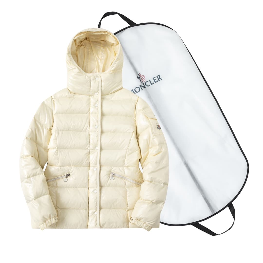 YUPOO Moncler Hooded Short Down Jacket Light Beige
