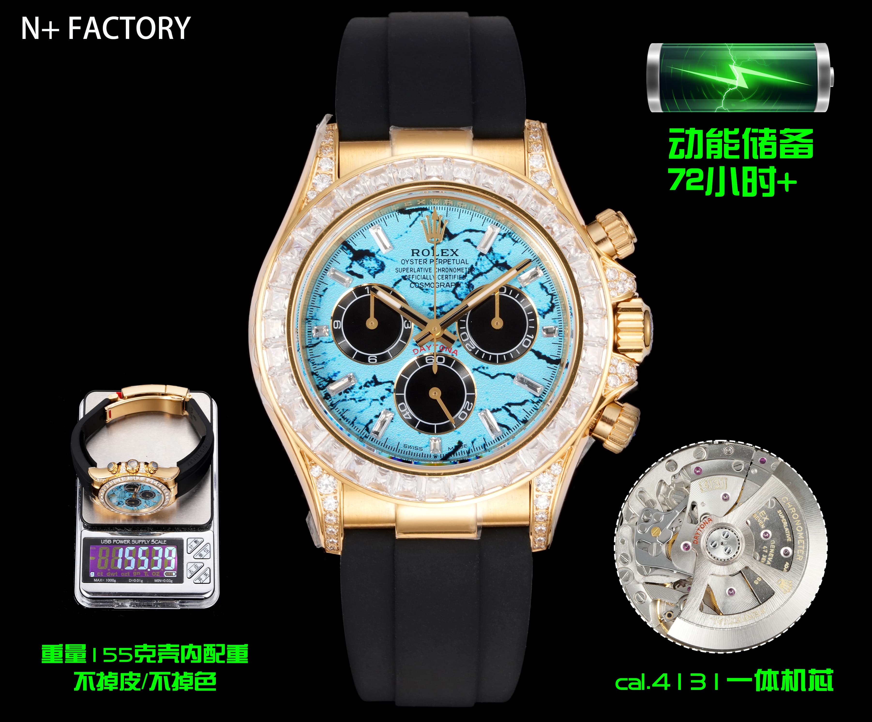 YupooPA Rolex Daytona blue Luxury Watch dupe