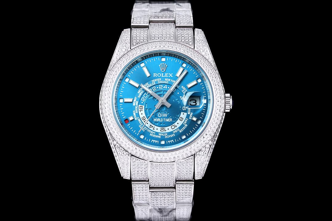 YUPOO Rolex Diamond AAA Zirconia Watch Blue