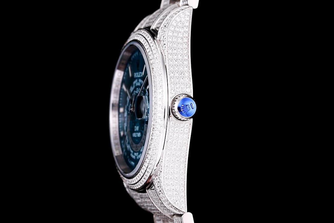 YUPOO Rolex Diamond AAA Zirconia Watch Blue image 6