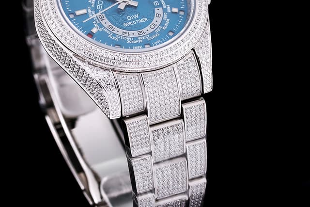 YUPOO Rolex Diamond AAA Zirconia Watch Blue | Rep Watches image 5