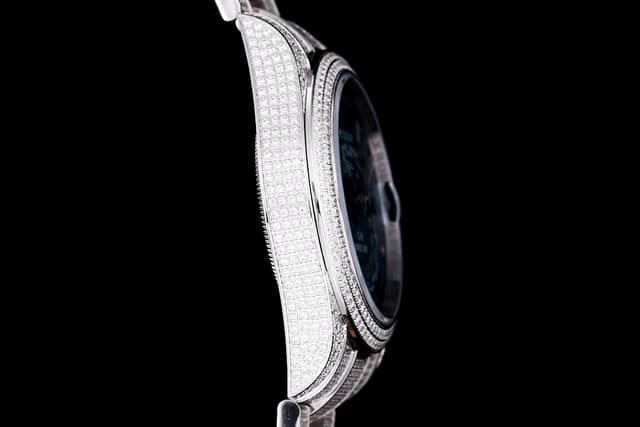 YUPOO Rolex Diamond AAA Zirconia Watch Blue | Rep Watches image 7