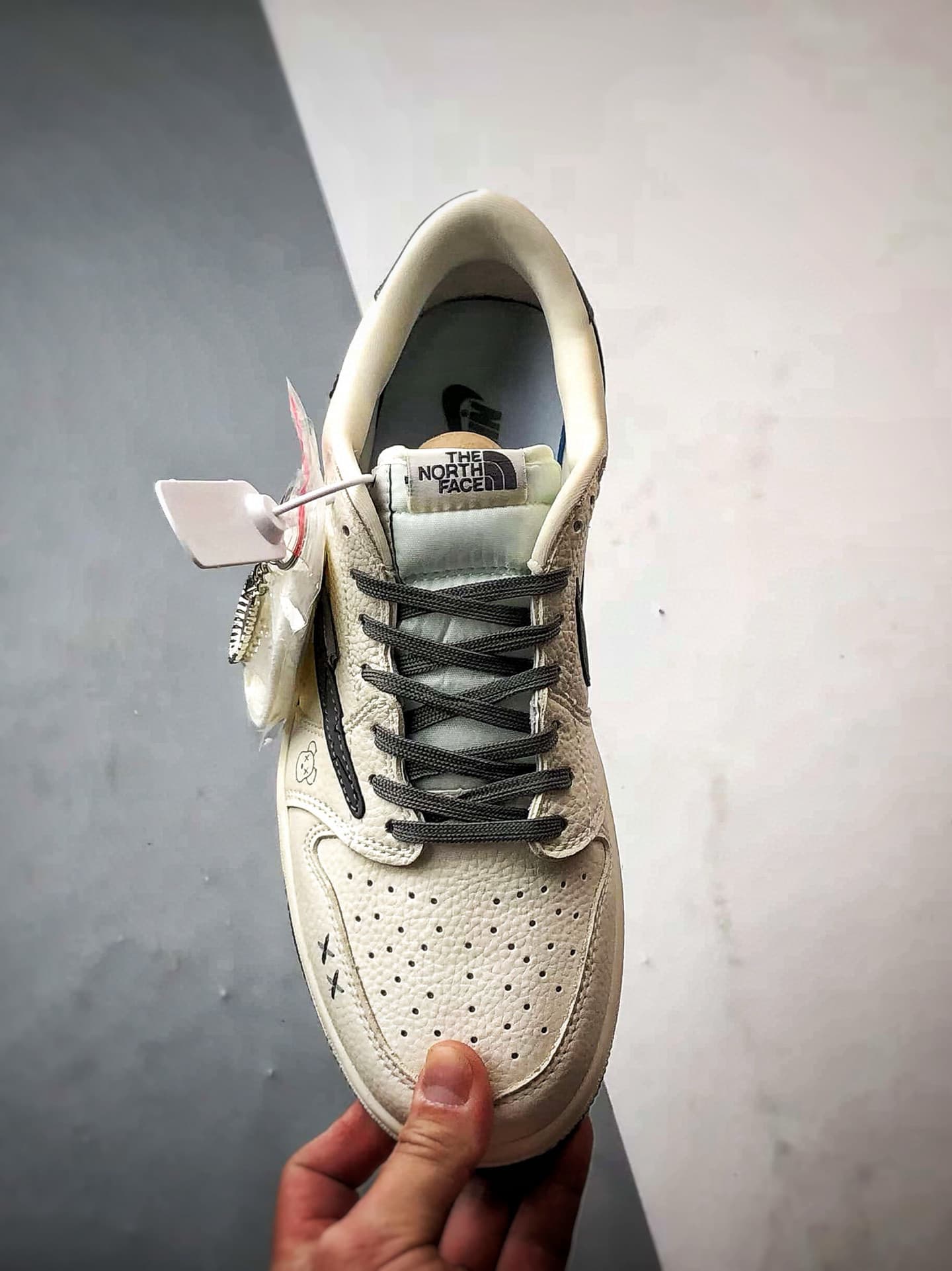 Yupoo AJ1 Low OG Inspired Sneakers - Custom Grey/White image 2