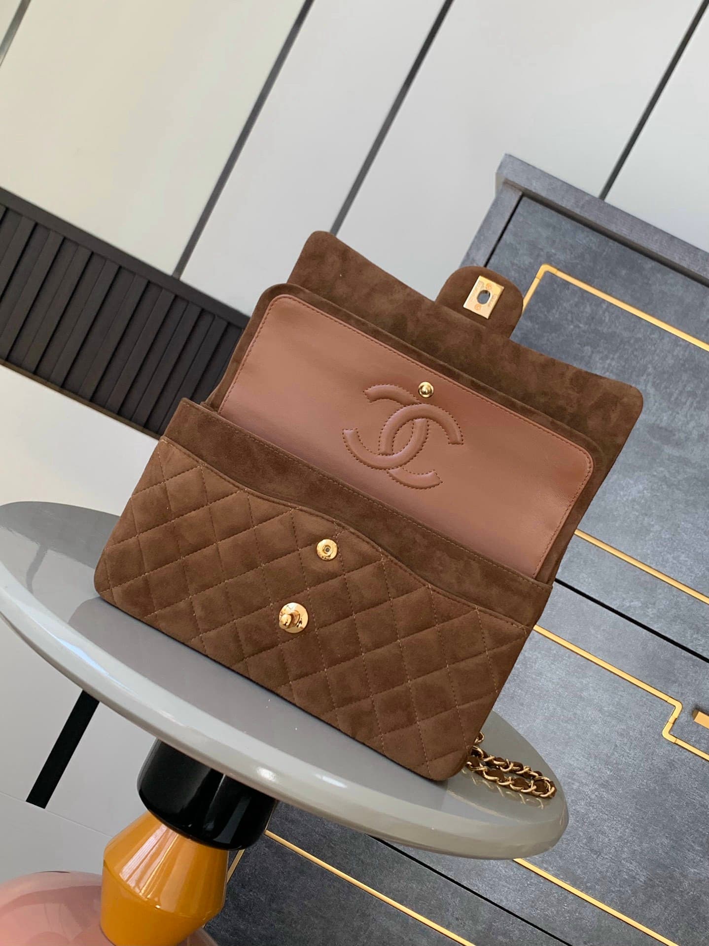 Yupoo Chanel 2.55 / CF Suede Flap Bag – Brown image 9