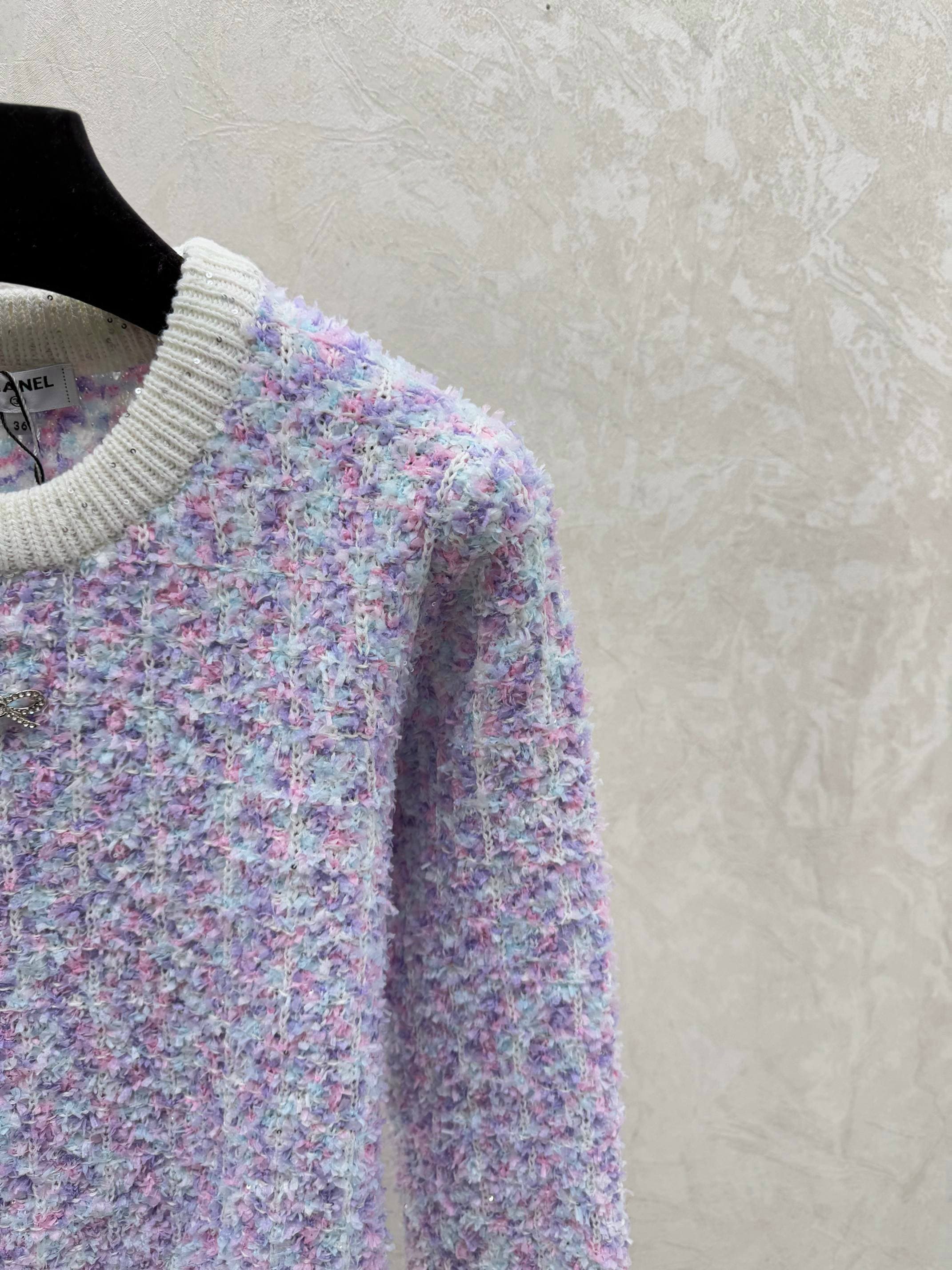 Yupoo Chanel Fall Winter Contrast Sequin Round Neck Knit Sweater image 7