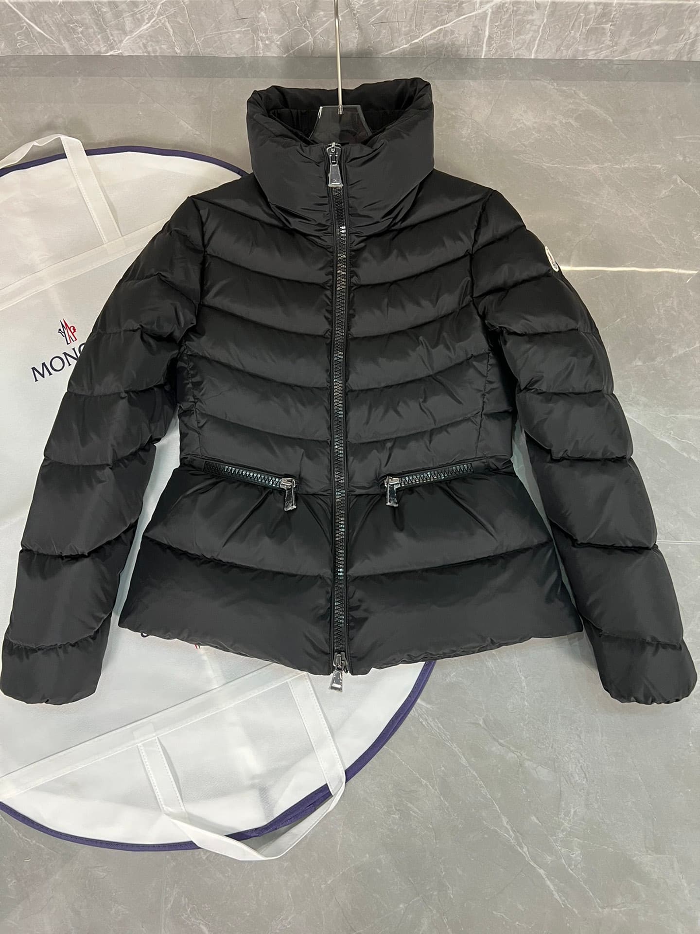 Yupoo Coat: Moncler Black Artemis Rep Coat | Waist-Defining Puffer 