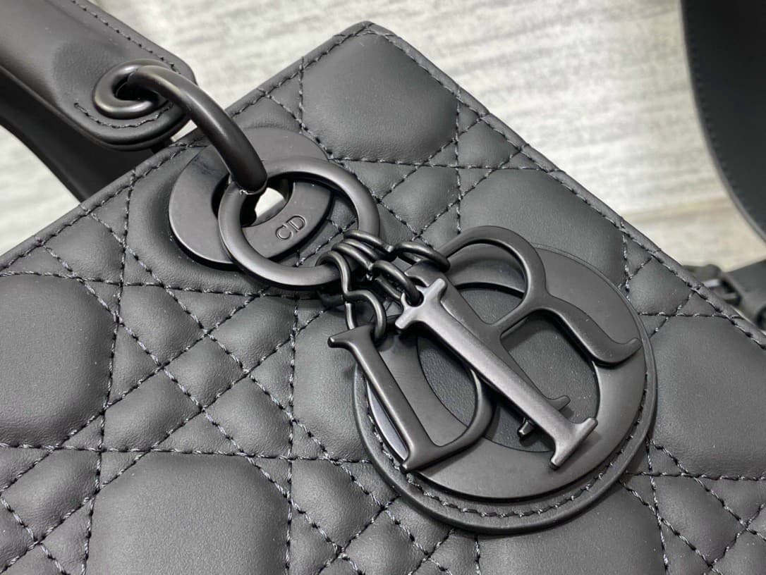 Yupoo Dior Lady 20cm Matte Black Flap Bag Yupoo album image 3