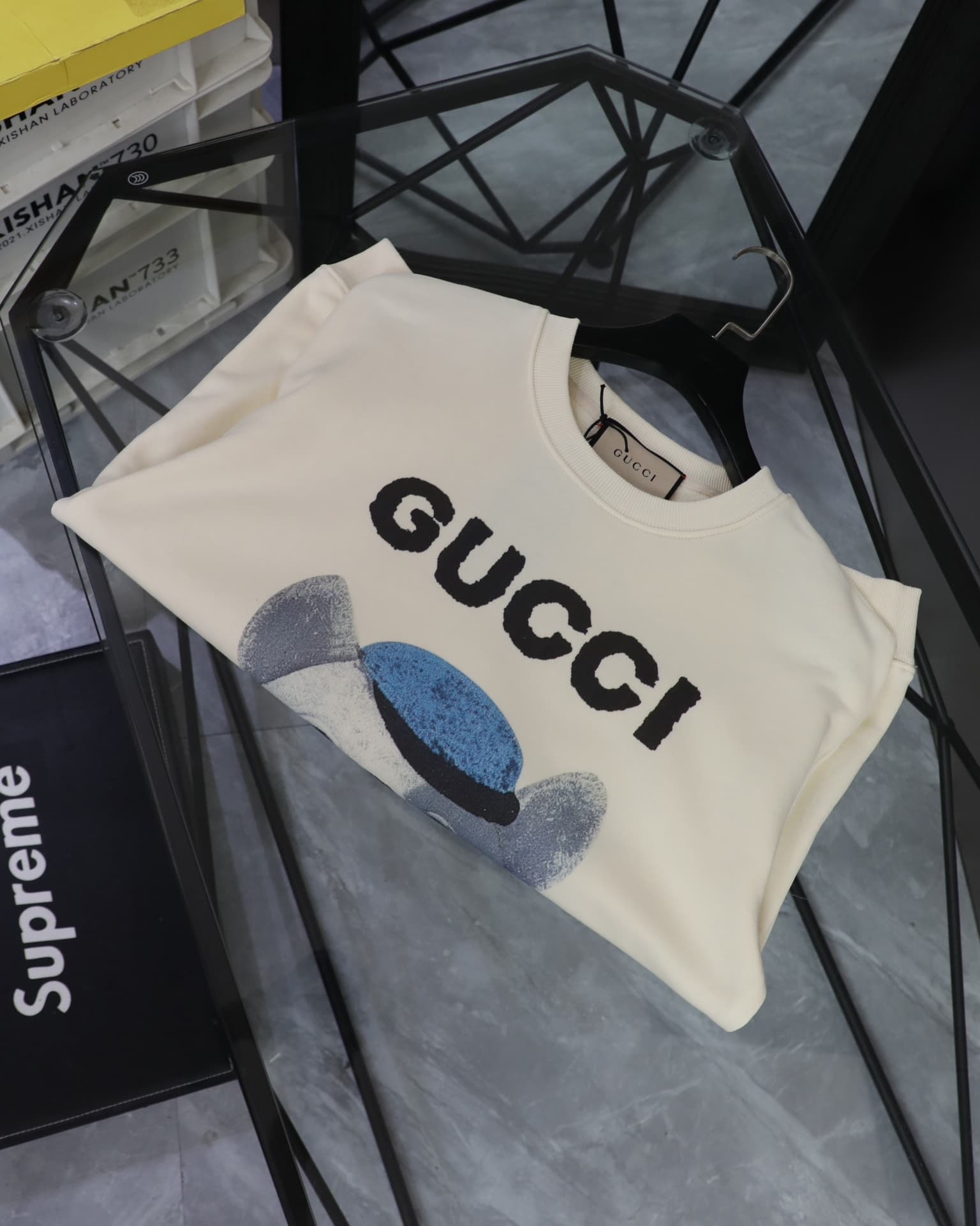 YupooPA GUCCI Blue Hat Puppy Print Crewneck Sweatshirt 2025 image 11
