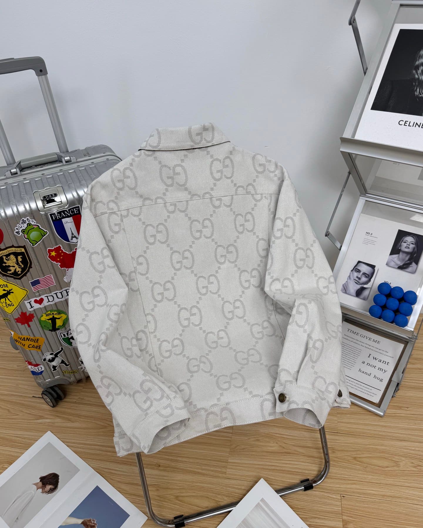 YupooPA GUCCI GG Jacquard All-Print Denim Jacket White image 2