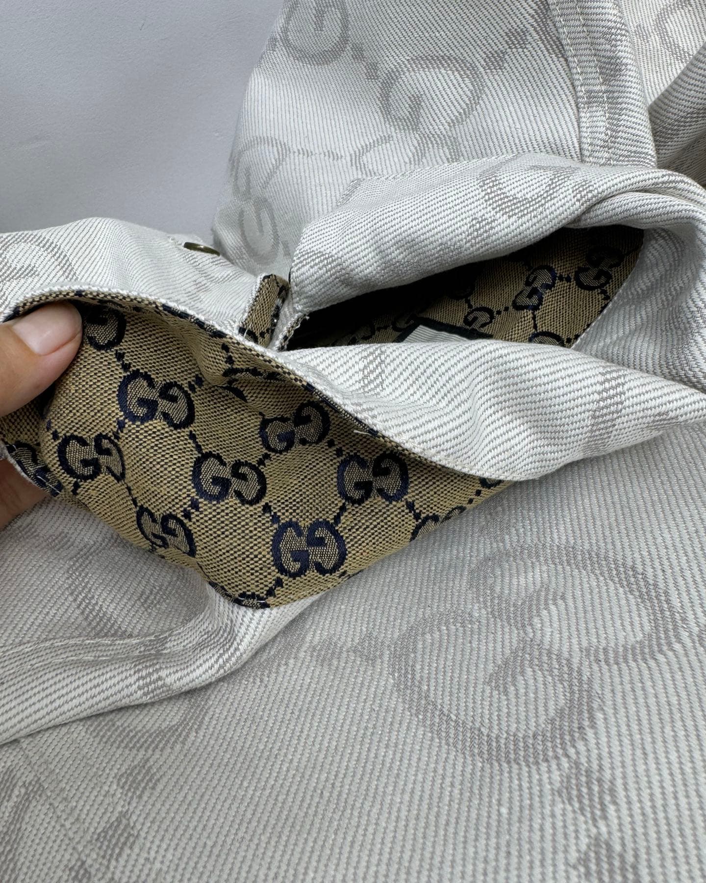 YupooPA GUCCI GG Jacquard All-Print Denim Jacket White image 5