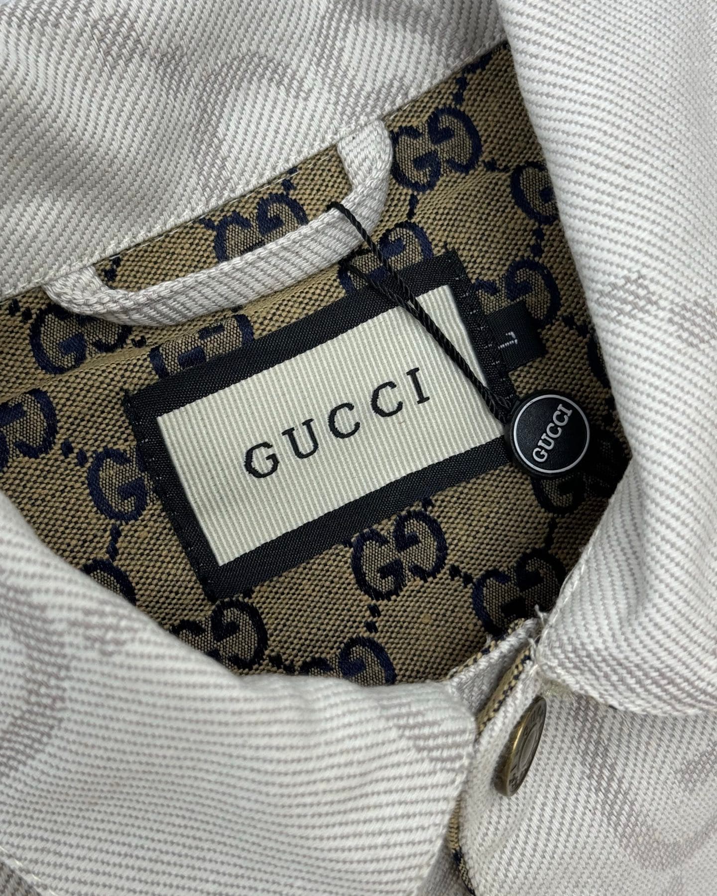 YupooPA GUCCI GG Jacquard All-Print Denim Jacket White image 6