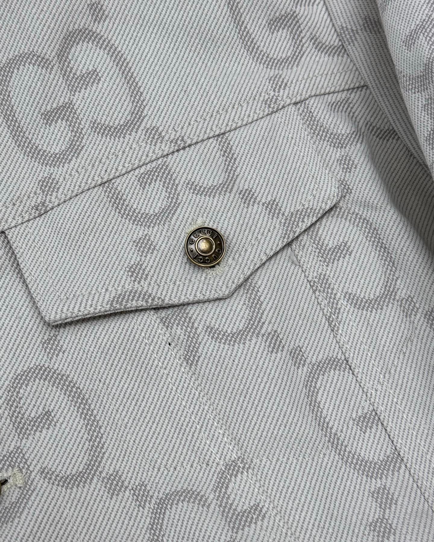 YupooPA GUCCI GG Jacquard All-Print Denim Jacket White image 7
