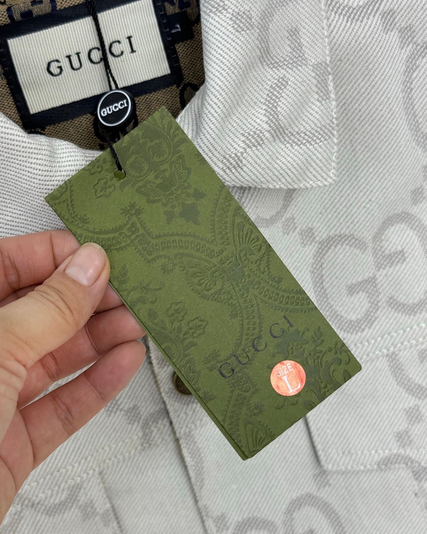 YupooPA GUCCI GG Jacquard All-Print Denim Jacket White image 9