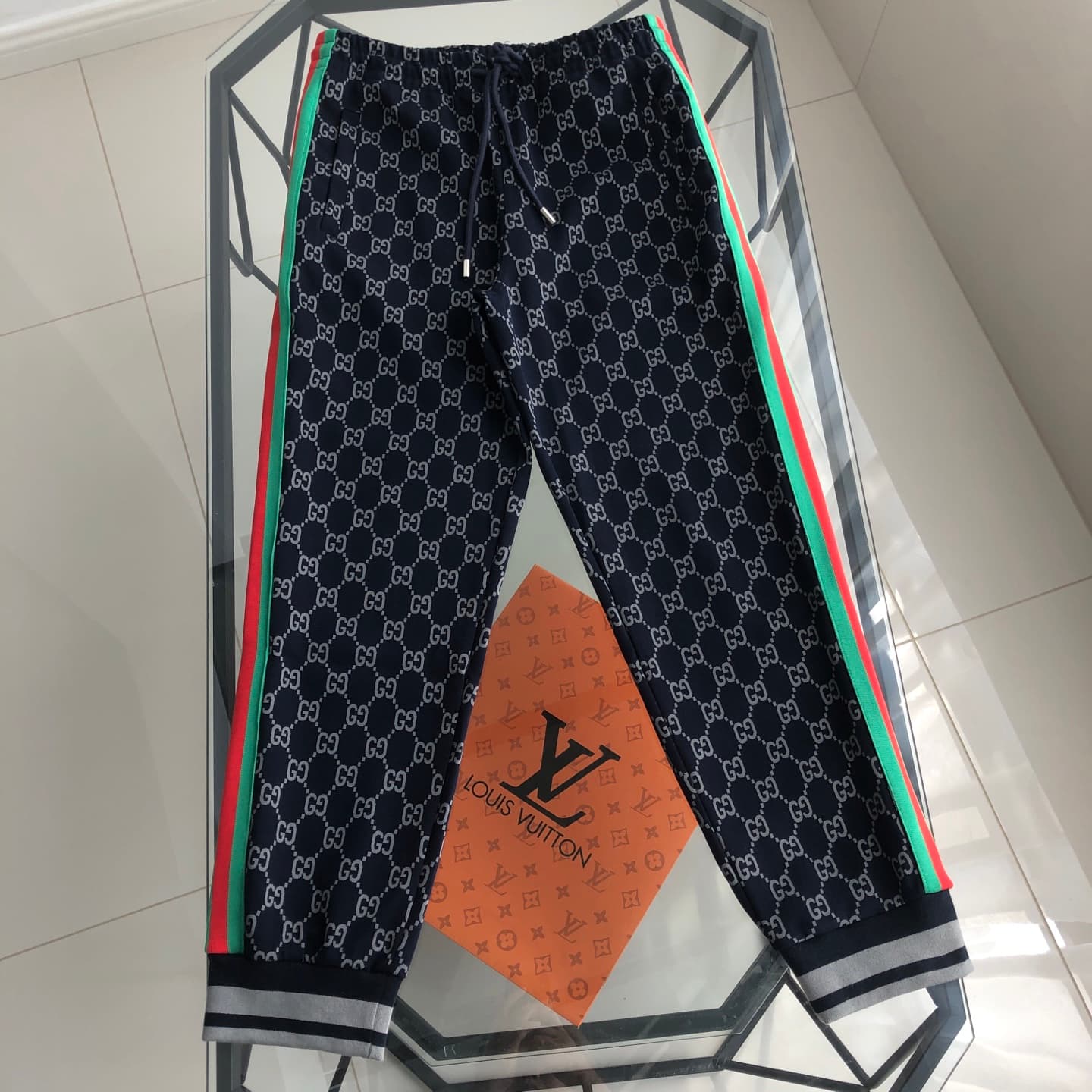 YupooPA Gucci 2025SS New Webbing Print Logo Couples Sweatpants