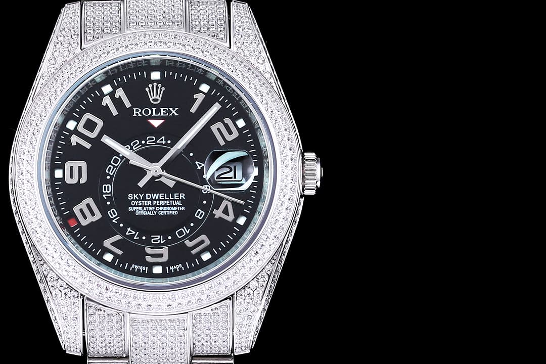 YupooPA Rolex Diamond-Rich 18K Nano Technology Watch Black image 2