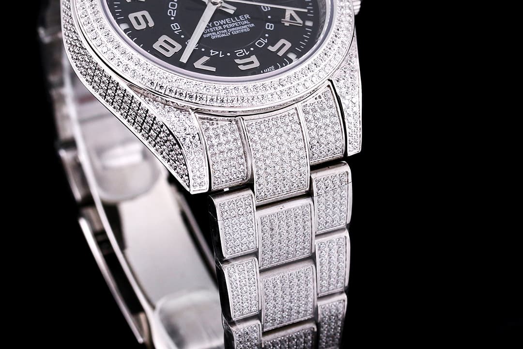 YupooPA Rolex Diamond-Rich 18K Nano Technology Watch Black image 3