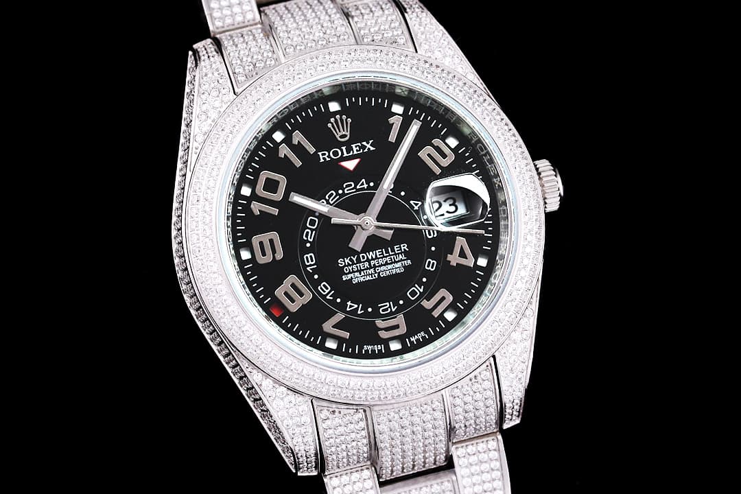 YupooPA Rolex Diamond-Rich 18K Nano Technology Watch Black image 4