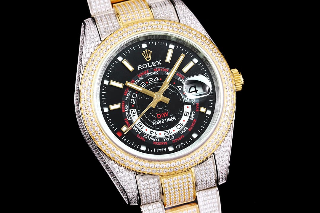 YupooPA Rolex Luxury Diamond Watch 18K Nano Tech 41mm Black image 3