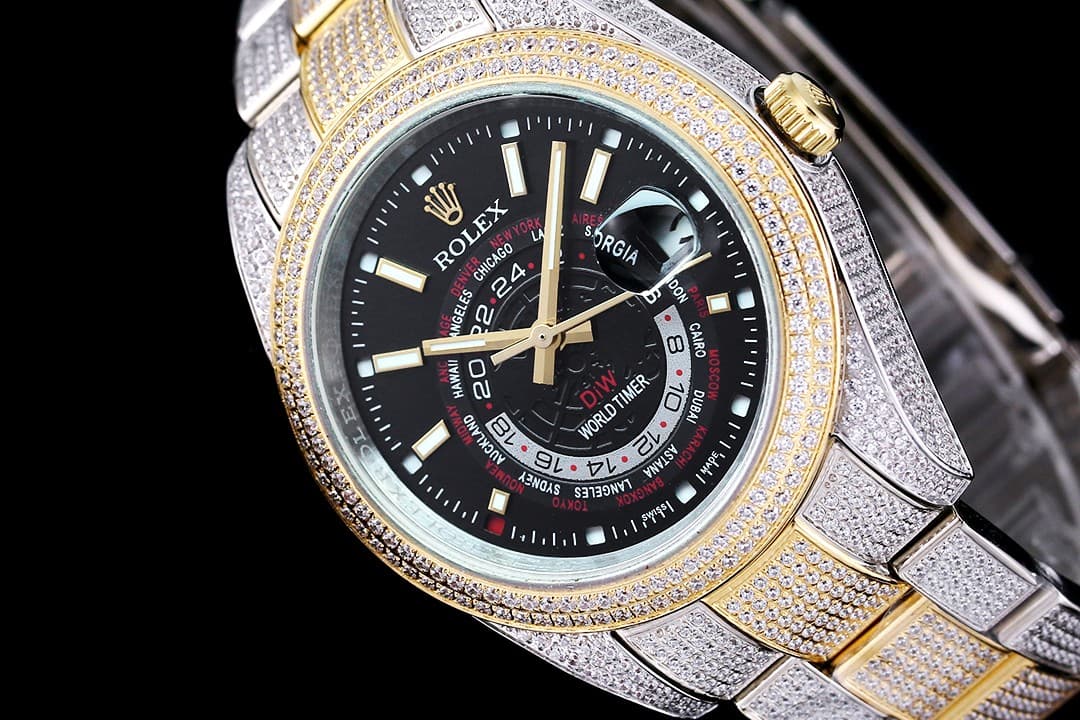 YupooPA Rolex Luxury Diamond Watch 18K Nano Tech 41mm Black image 4