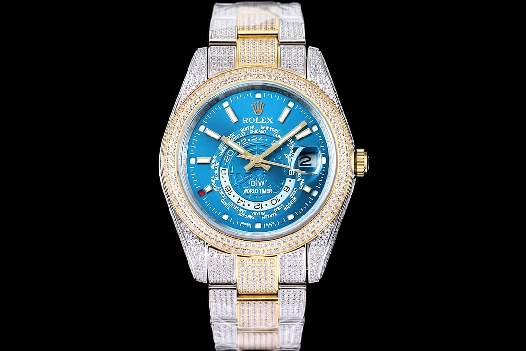 YupooPA Rolex Luxury Diamond Watch 18K Nano Tech 41mm Blue