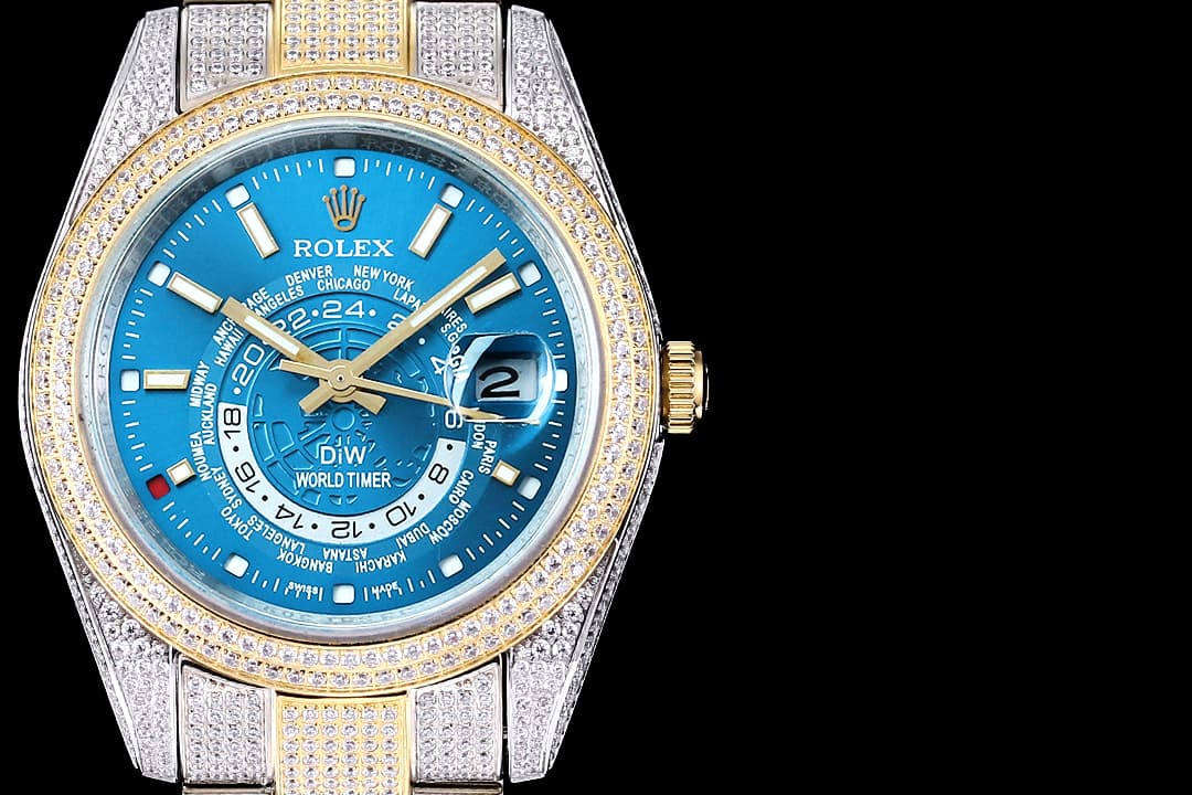 YupooPA Rolex Luxury Diamond Watch 18K Nano Tech 41mm Blue image 2