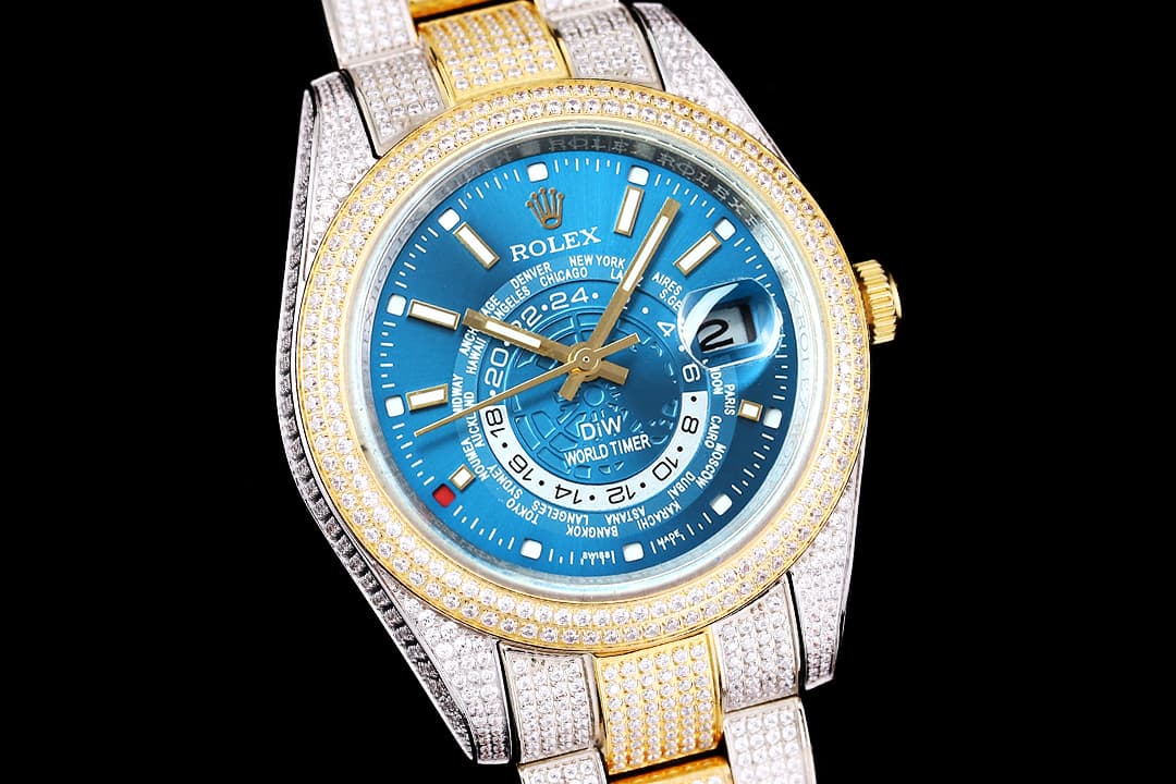 YupooPA Rolex Luxury Diamond Watch 18K Nano Tech 41mm Blue image 3