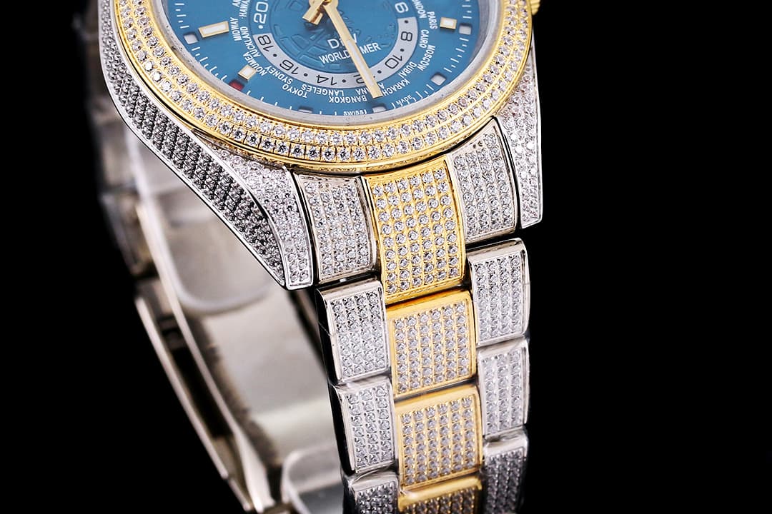 YupooPA Rolex Luxury Diamond Watch 18K Nano Tech 41mm Blue image 5