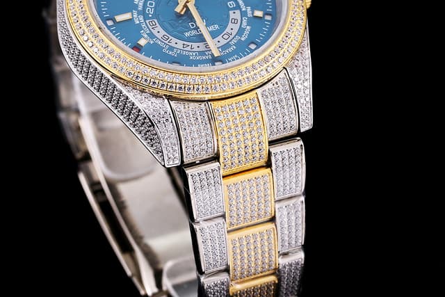YupooPA Rolex Luxury Diamond Watch 18K Nano Tech 41mm Blue | Yupoo Rep Watches image 5
