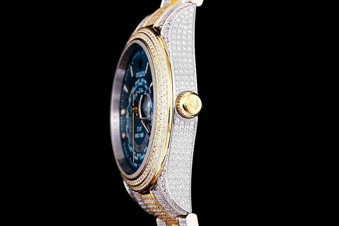 YupooPA Rolex Luxury Diamond Watch 18K Nano Tech 41mm Blue image 6