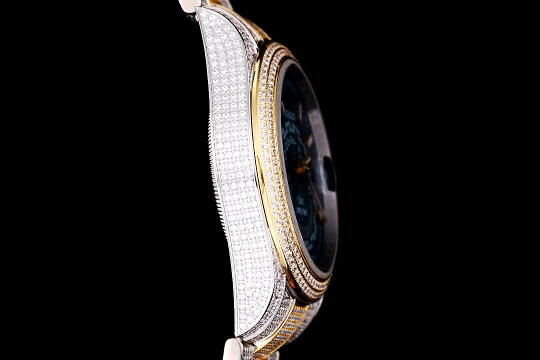 YupooPA Rolex Luxury Diamond Watch 18K Nano Tech 41mm Blue image 7