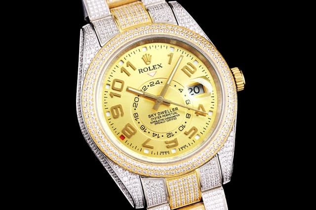 YupooPA  Rolex Luxury Diamond Watch 18K Nano Tech 41mm Gold | Yupoo Rep Watches image 3