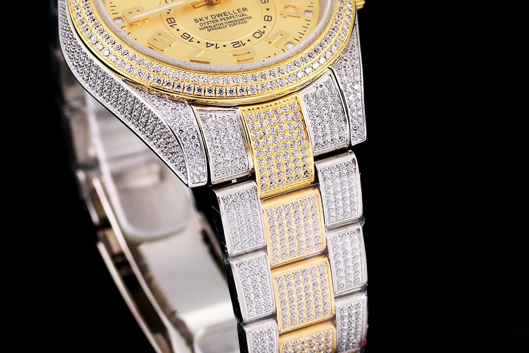 YupooPA  Rolex Luxury Diamond Watch 18K Nano Tech 41mm Gold image 5