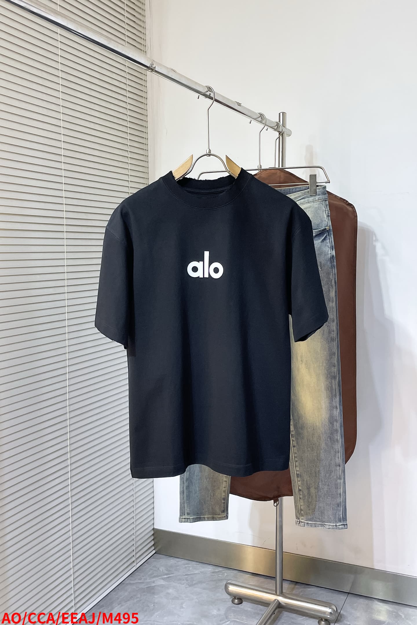 Yupoo alo Custom Silicone Print Heavyweight Cotton T-Shirt | Rep Clothing image 1