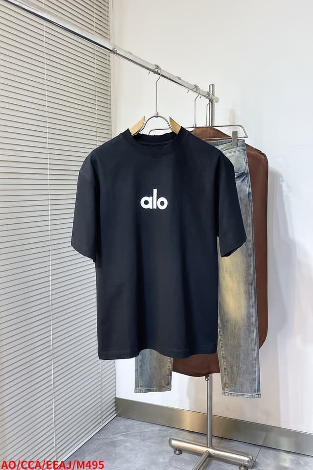 Yupoo alo Custom Silicone Print Heavyweight Cotton T-Shirt | Rep Clothing image 1