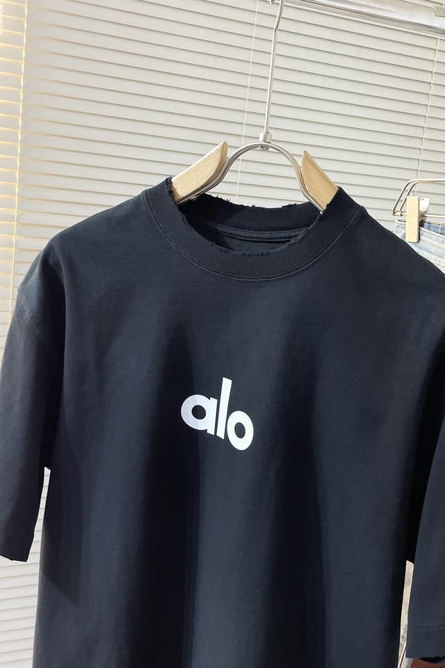 Yupoo alo Custom Silicone Print Heavyweight Cotton T-Shirt | Rep Clothing image 3
