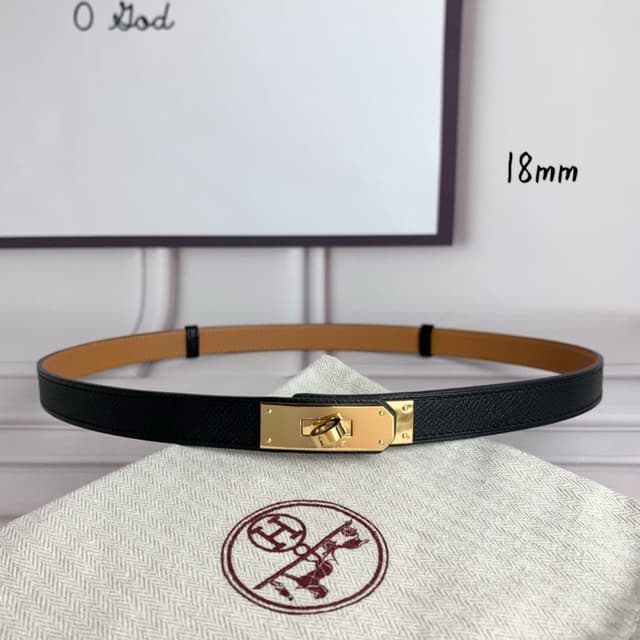 Hermes Belt Kelly 1.8cm Reversible Black | Yupoo Rep Belts image 1