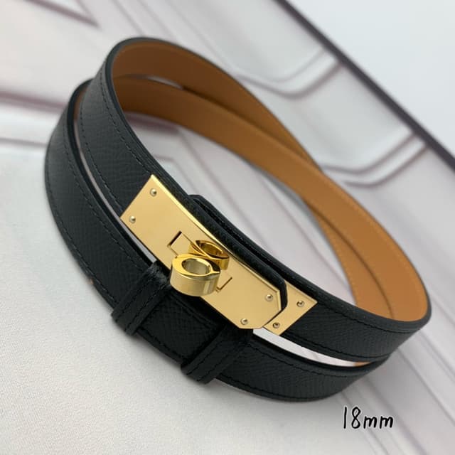 Hermes Belt Kelly 1.8cm Reversible Black | Yupoo Rep Belts image 4