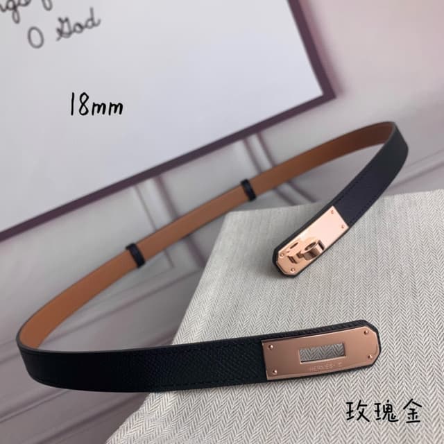Hermes Belt Kelly 1.8cm Reversible Black | Yupoo Rep Belts image 5